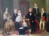 The portrait during the conservation process, with the old varnish fully removed